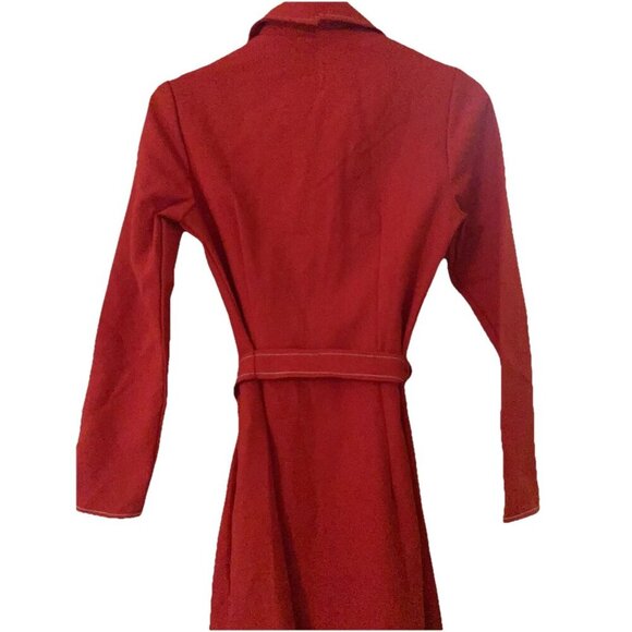 Vintage Sears JR Bazaar Red Dress Brady Bunch Handmade 70s - Picture 3 of 7